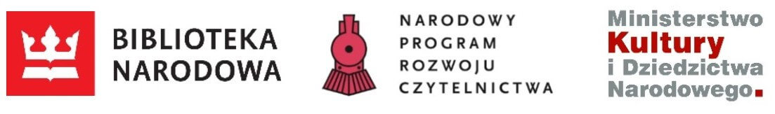 Logotypy Biblioteki Narodowej, Narodowego Programu Rozwoju Czytelnictwa i Ministerstwa Kultury i Dziedzictwa Narodowego